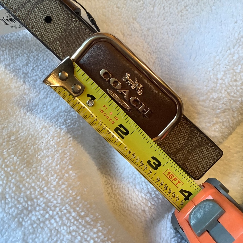 COACH Signature Buckle Cut To Size Morgan Belt, 25 Mm In Tan/Brown OS - Picture 11 of 11